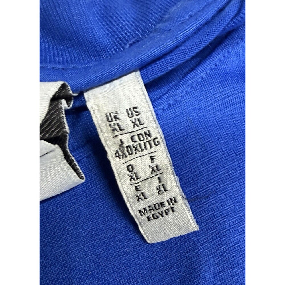 Adidas Trefoil Logo Shirt XL Blue Drip Graphic End Plastic Waste NWT Streetwear - Picture 7 of 8